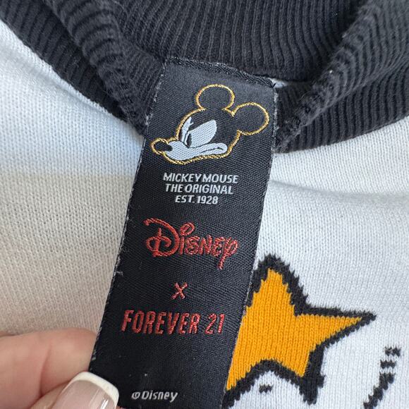 Mickey Mouse Disney Forever 21 Sweatshirt Rainbow Sleeve Graphic Crew Limited Ed - Picture 5 of 9